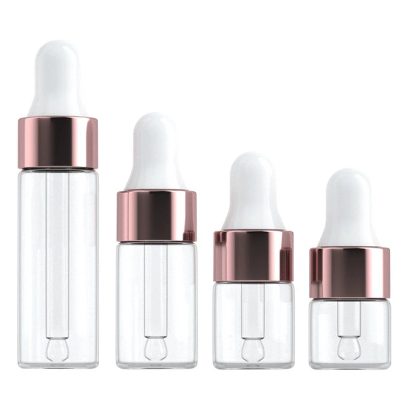 Фабрика в запасе 1ml2ml3ml5ml розовое золото капельницы бутылки стеклянный запас решение разлитое по бутылкам пробный Вишневый порошок