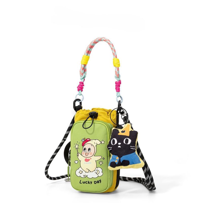 DIDIYA Illustrator Mobile Phone Bag Portable Water Bottle Bag Outdoor Hiking Sports Parent-Child Travel Crossbody Water Bottle Bag for Women