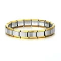 stainless steel bracelet, removable elastic link watch strap, italian european style, assorted charms