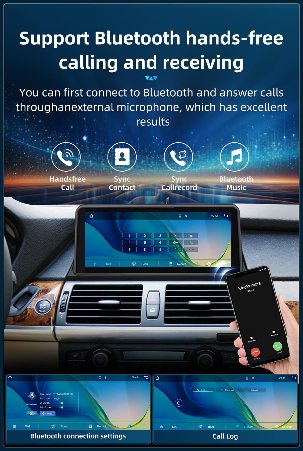 8.8inch Suitable for Bmw 3 Series 4 Series F30 F32 Car Central Control Large Screen Navigation Carplay Player