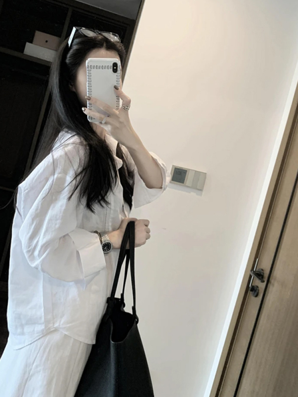 白色排扣半身裙女2025夏季新款小个子高腰显瘦一片式直筒中长裙子|undefined