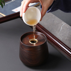 Jianshui black sandalwood solid wood inlaid with copper tea ceremony accessories can hold waste water tea residue ashtray tea tray tea set spare parts