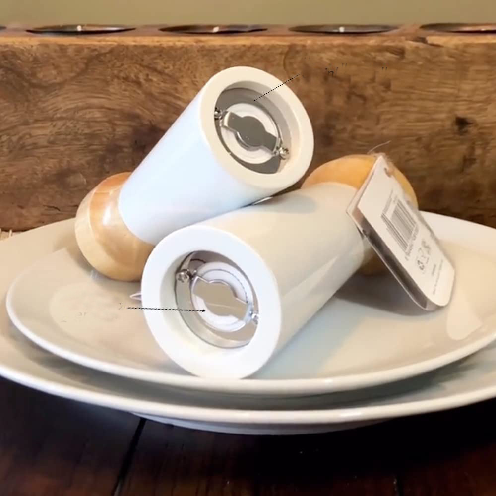 Molinillo manual de molino de pimienta de madera pimienta de espesor ajustable sal de mar molinillo condimento botella herramientas de cocina