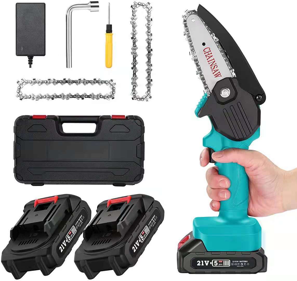Mini Rechargeable Wireless Lithium Chain Saw Woodworking Saw Hand Electric Saw Garden Logging Saw Single Hand Saw Electric Chain Saw