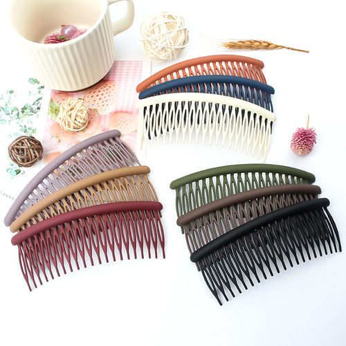 Simple solid color round 21 tooth insert comb large adult bangs hair comb hair clip fashion women's bangs comb wholesale