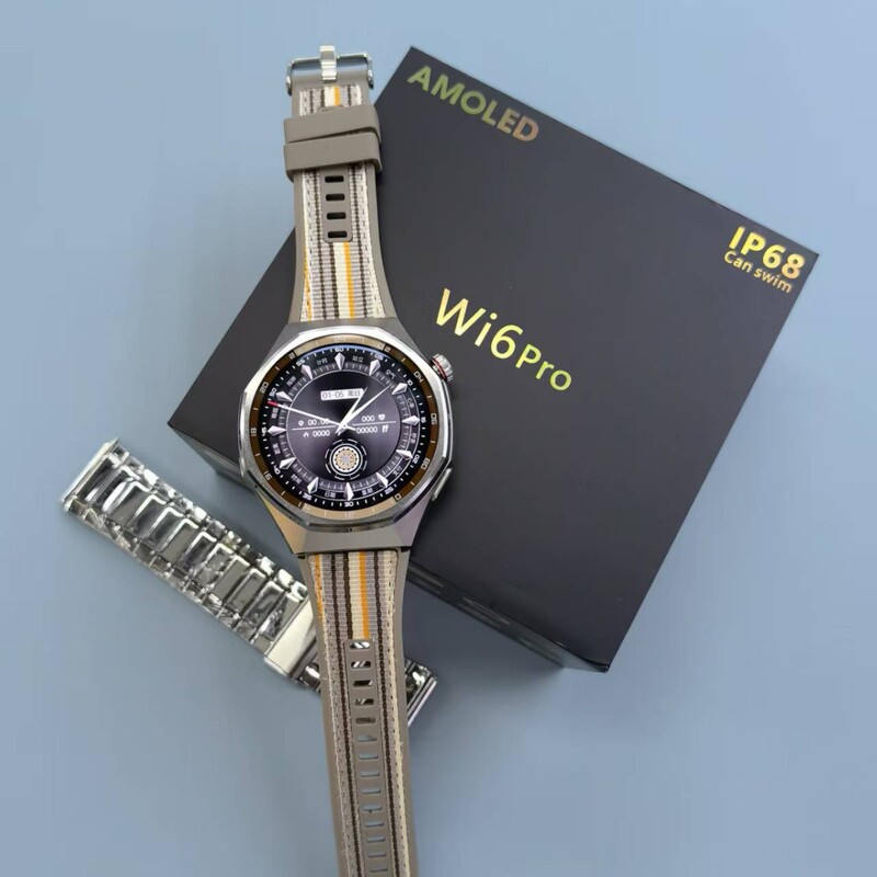 Huaqiangbei Cross-Border Popular Sports Wi6Pro Round-Screen Smartwatch with Bluetooth Calling, Voice Assistant, and Tiktok Live Streaming