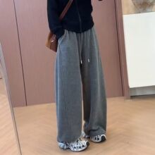仅用于产品展示勿拍-加绒加厚弯刀裤女秋冬新款宽松显瘦休闲裤子