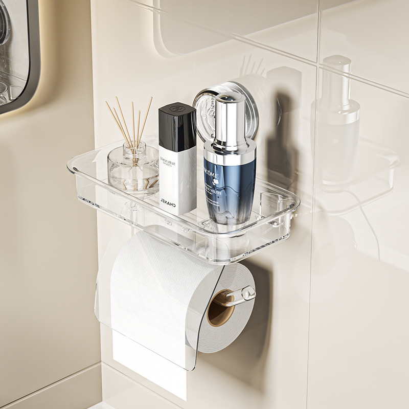 Ventosa para baño soporte de papel enrollado en la pared estante de papel higiénico sin perforación caja de pañuelos impermeable caja de papel higiénico para baño