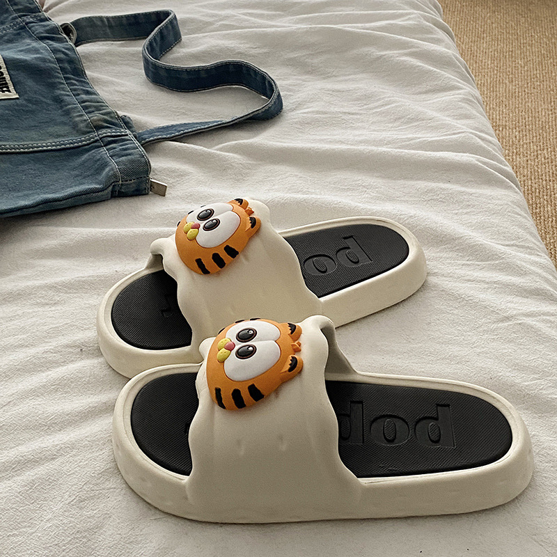 Little Tiger Thick-Soled Slippers for Women, Cute Eva Slippers That Feel Like Stepping on Shit, Dormitory Wear, Indoor and Outdoor Home Student Slippers