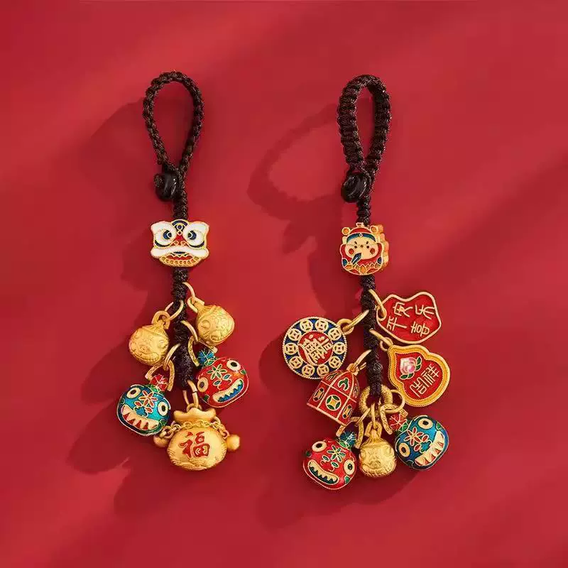 Golden keychain, car keys, pendant
