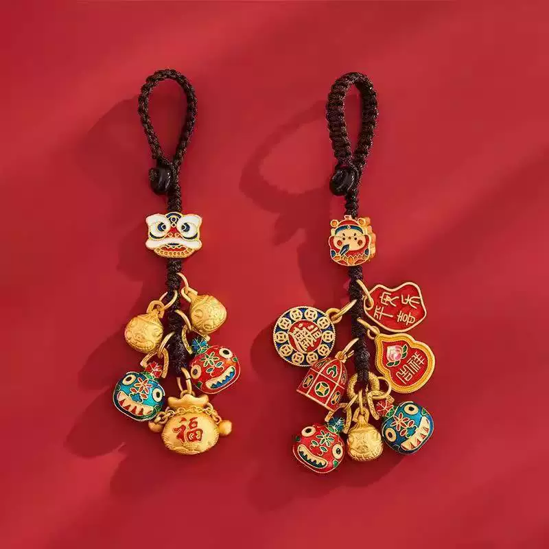 Golden keychain, car keys, pendant