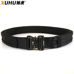 Amazon tactical belt outdoor adjustable Velcro inner and outer belt nylon military training belt double waist seal