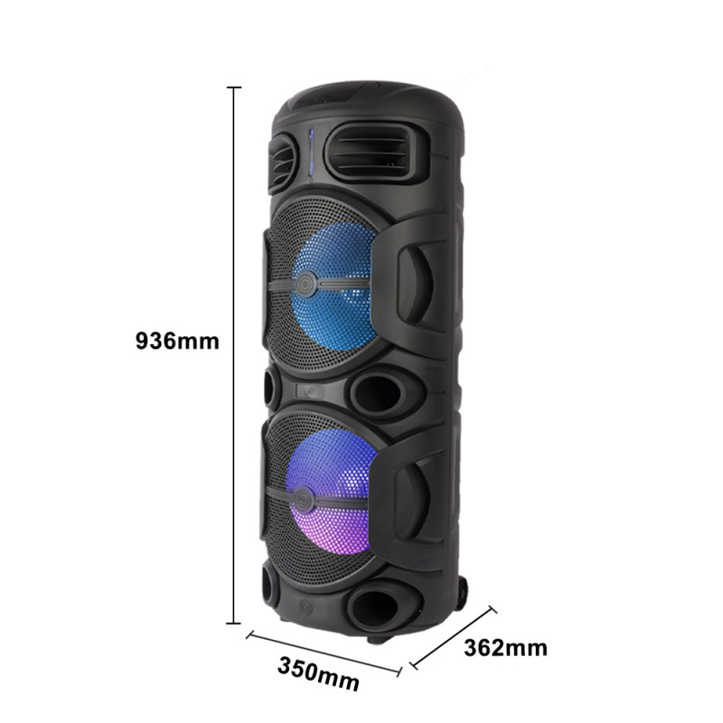 SING-E ZQS-12208 屋外 Bluetooth スピーカー マイク付き デュアル 12inch クールなカラーライト モバイル KTV|undefined