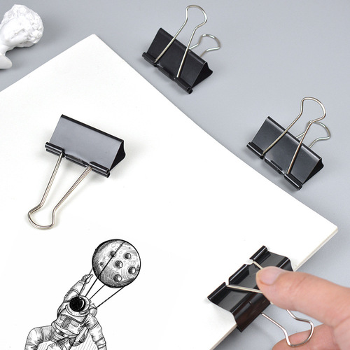 Art long tail clip, long tail bill clip, bill clip, black swallowtail clip, art clip, receipt list clip