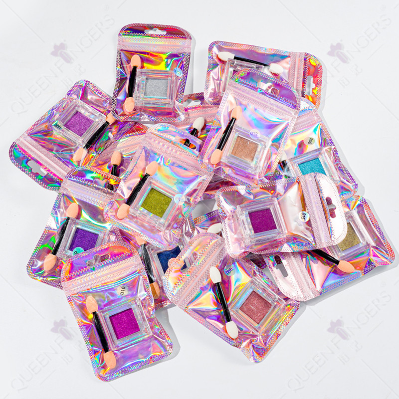 Nuevo brillo de uñas color sólido espejo mágico polvo cuadrado caja brillo láser polvo de titanio polvo de oro polvo de hadas polvo de sombra de ojos en polvo