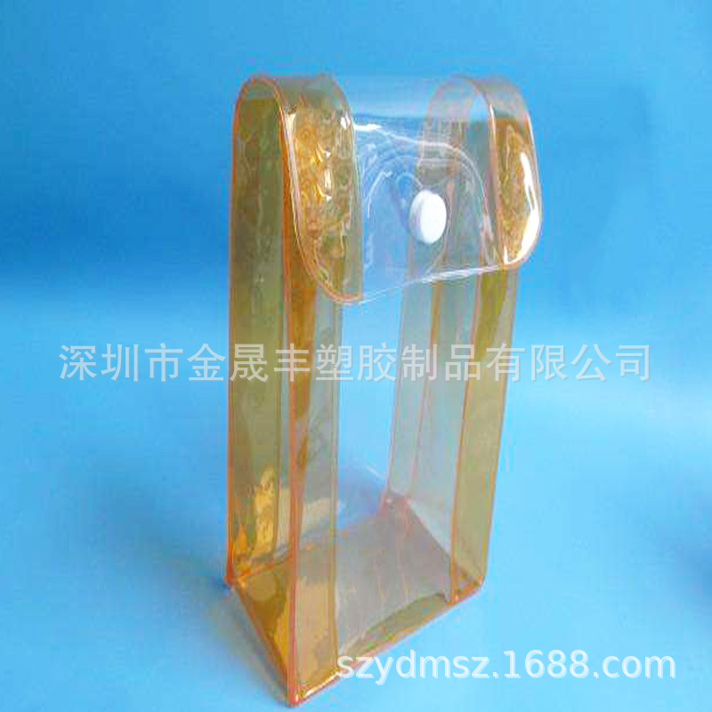 白色透明按扣EVA袋车缝0.25mm夹链PVC拉链沙滩包五金纽扣收纳袋