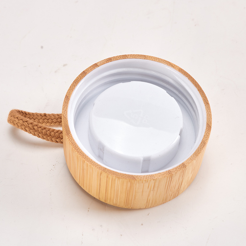 Comercio exterior cubierta de bambú vidrio aislado gran capacidad al aire libre conveniente con taza agua regalo negocios impreso logo