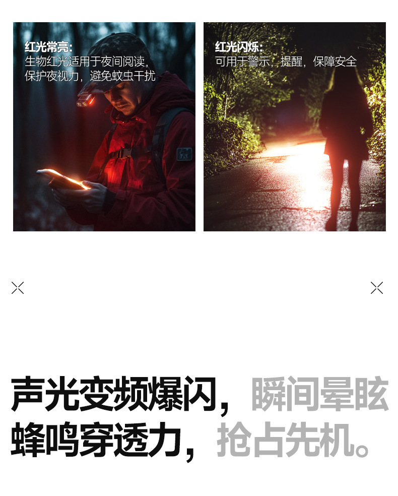【T8Pro】1000Mah/8 Hours of Battery Life/500 Lumens/With Magnetic Attachment/With Measuring Tape/Strong Light Flashlight
