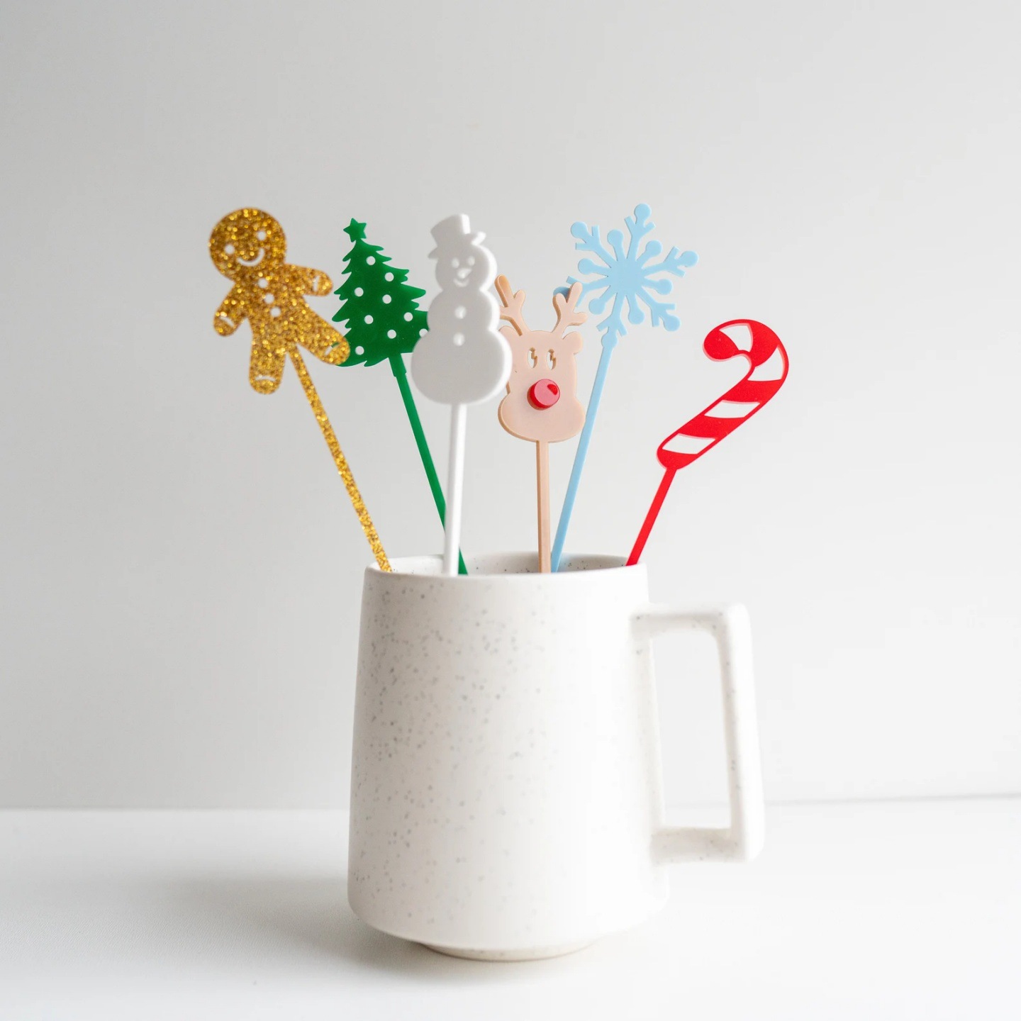 定制跨境圣诞节鸡尾酒搅拌棒圣诞派对装饰派对用品酒吧配件