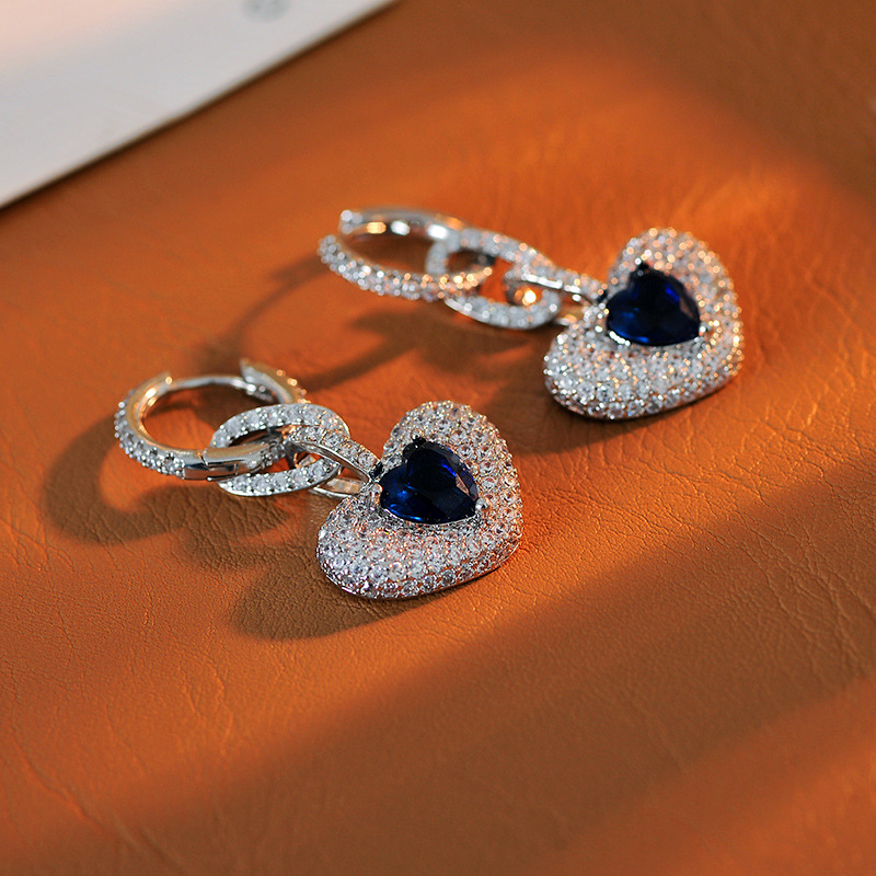 Elegant sophisticated earrings with zircon