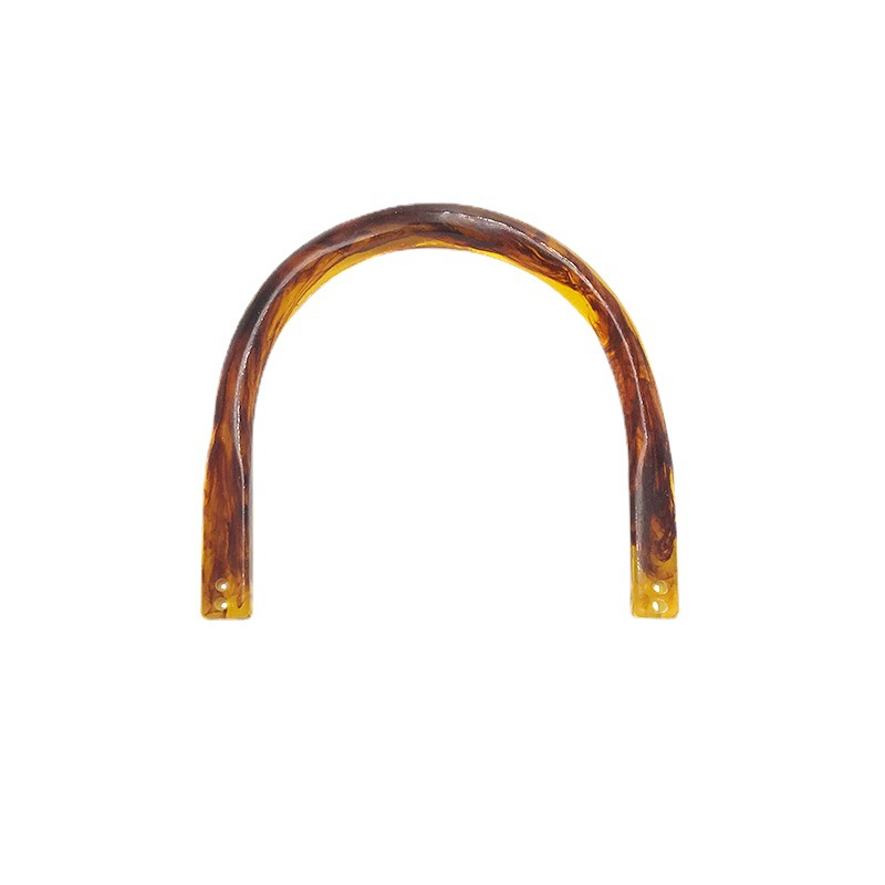 Mango para bolso DIY aleación y resina mango acrílico en forma de U repuesto portátil de moda