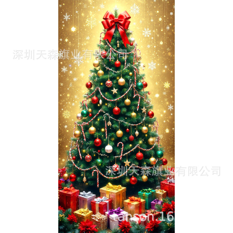 跨境新款热卖圣诞节门帘圣诞老人门盖节日装饰旗帜户外拍照背景布|undefined