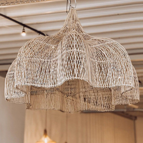 Japanese Wabi-Sabi Style Retro Wicker Chandelier Creative Living Room Dining Room Chandelier Zen Hotel Private Room Chinese Living Room Lamp