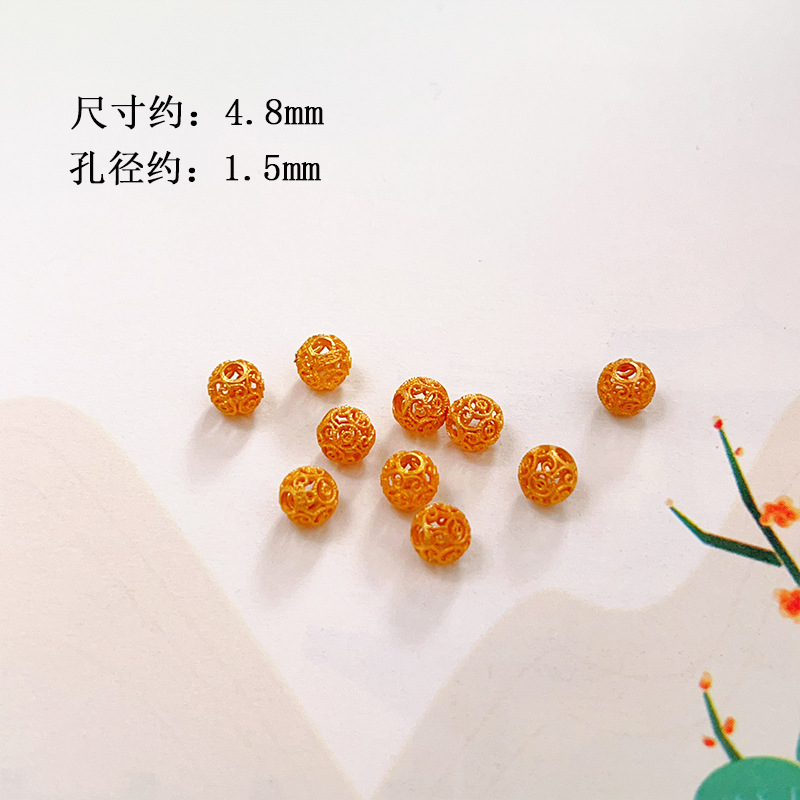 S925 ancient silver gold-plated diamond ball waist-shaped separator bead bracelet jewelry DIY accessories wholesale
