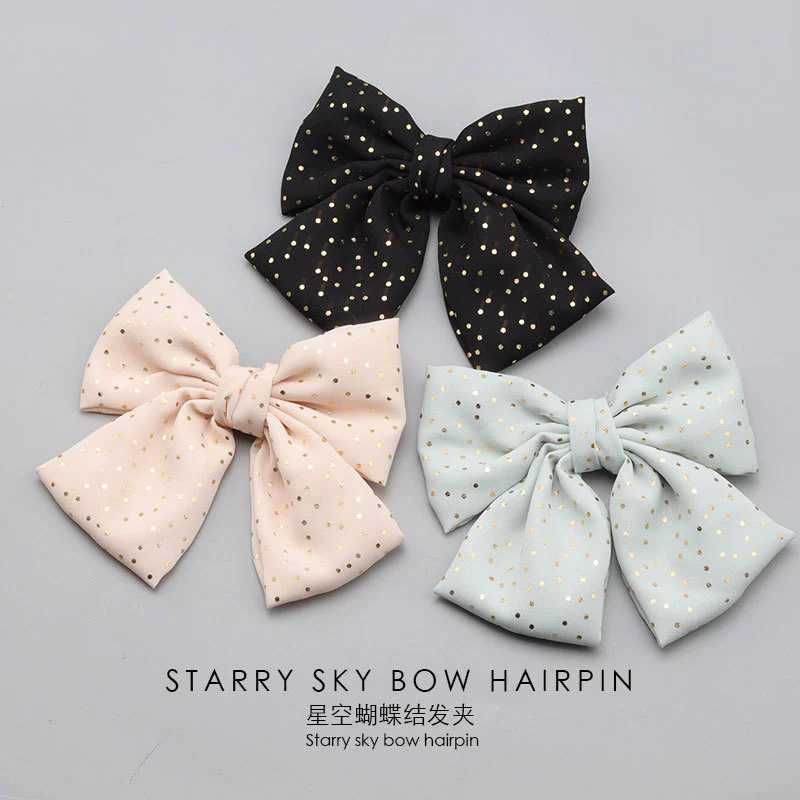 Starry sky with bow, hairgrip, hairpin, hair accessory