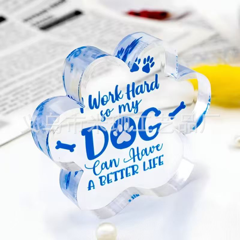 亚马逊跨境爆款幸运四叶草透明亚克力送亲人送朋友礼物装饰品摆件