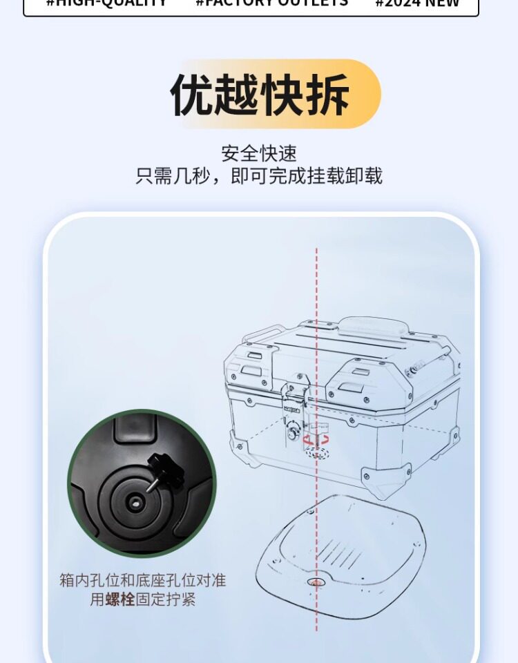 Wanlihao electric vehicle rear trunk, universal non-aluminum alloy large-capacity storage box for Niu NXt motorcycles