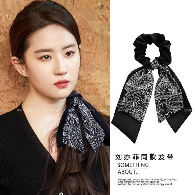 蝴蝶结飘带发圈丝巾发带女绑发夏扎头绳大肠发圈新款头饰品批发|undefined