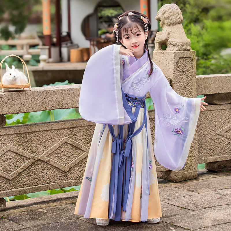 Hanfu girls fairy chinese princess cosplay dresses for kids girl