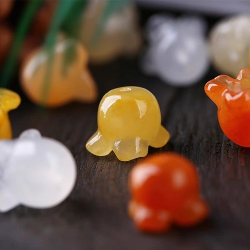 Golden silk jade three-color jade wind chime flower jewelry accessories diy braided bracelet earrings car hanging accessories accessories materials