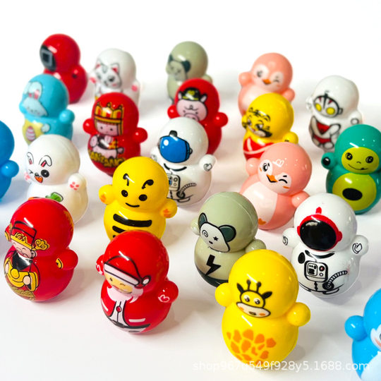 Tumbler toy cartoon desktop decoration educational traditional toy blue fat tumbler children creative small gift