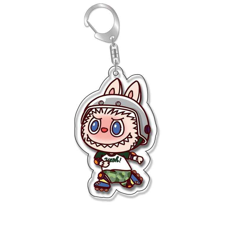 Labubu ラブブリトルシープキーホルダーかわいい漫画アクリルパーソナライズされたスクールバッグペンダントキーホルダーギフト|undefined