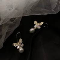 Серьги с пресноводным жемчугом Свежие женские серьги-бабочки Легкие Роскошные Модные Позолоченные серьги 18 карат Простой ушной крючок Новинка