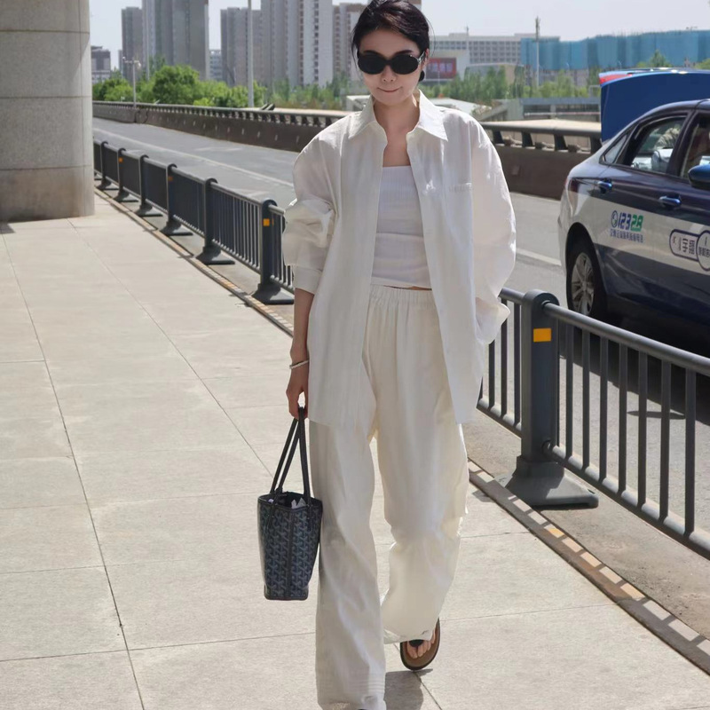 House Lace Stacked Wide Leg Pants Casual Princess