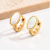 Fashionable universal advanced small design accessory stainless steel, earrings, European style, simple and elegant design, high-quality style, bright catchy style, wholesale