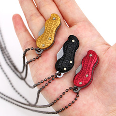 Pea Nut Small Knife Mini Knife Self-Defense Folding Knife Stainless Steel Knife Small Package Opening Knife Fruit Knife Portable