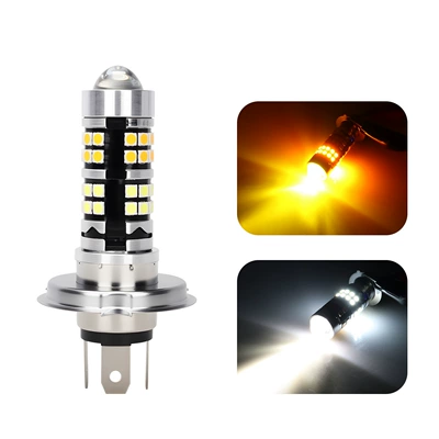 Cross-Border High-Brightness Motorcycle Led Yellow and White Dual-Color Spotlight H4 Ba20D P15D Three-Prong Motorcycle Headlight (Motorcycle headlights, headlights) - h4-white-yellow-1-piece
