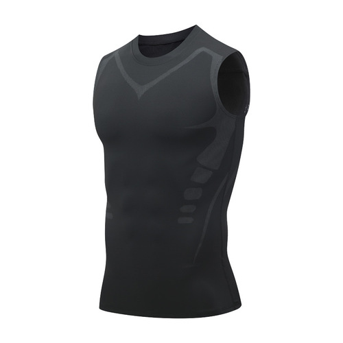 Men's Compression Sport Running Fitness Top Quick-Dry Long Sleeve High Elastic Training Breathable High Collar Base Layer Shirt