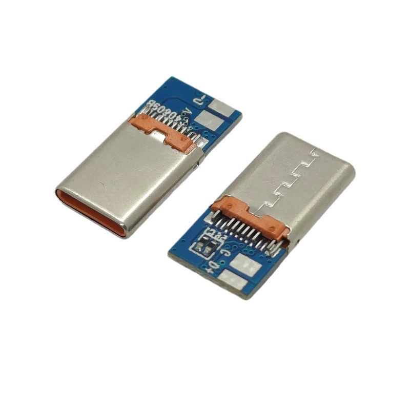 Type-C боковой сварной угловой разъем, дата-кабель Type-C, тянущийся штекер, полный PIN, 2/4/5/6 жил