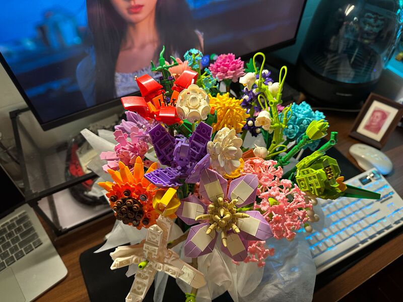 兼容乐高仿真积木花单枝拼装永生花束手工儿童玩具女生情人节礼物|undefined