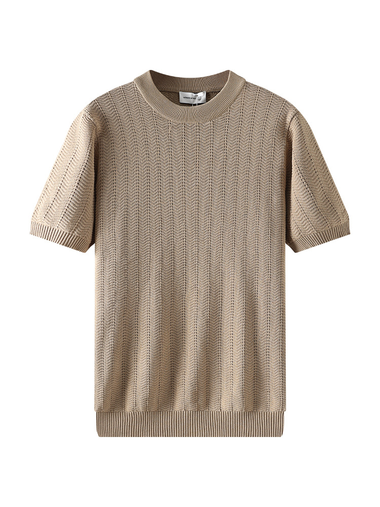 Hombres camisetas de hielo de punto de hombre de alto nivel de negocios casual camiseta de aire seco de verano Paul camiseta de mangas cortas hombre