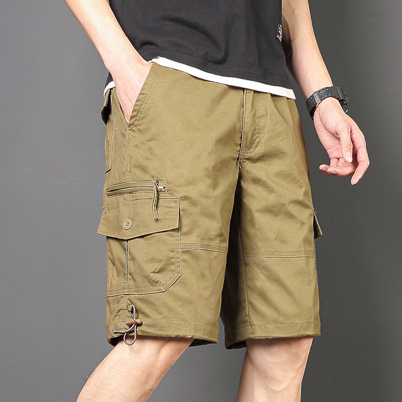 Summer Cargo Shorts Men's Summer Korean Style Loose Trendy Brand Five-Quarter Pants Men's Multi-Pocket Straight Casual Pants Versatile Summer Cargo Shorts Men's Summer Korean Style Loose Trendy Brand Five-Quarter Pants Men's Multi-Pocket Straight Casual Pants Versatile