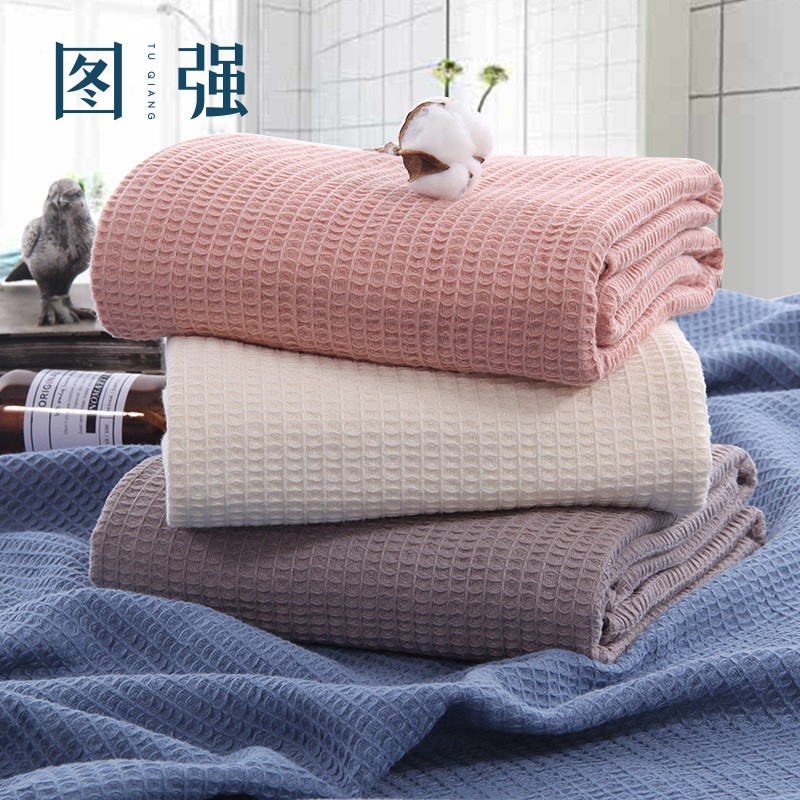 Direct sales from the manufacturer: cross-border pure cotton waffle blanket, towel quilt, comfortable and breathable nap blanket, all-cotton blanket wholesale