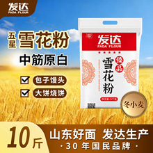山东发达五星雪花粉中筋面粉10斤大饼馒头包花卷山东中筋好面