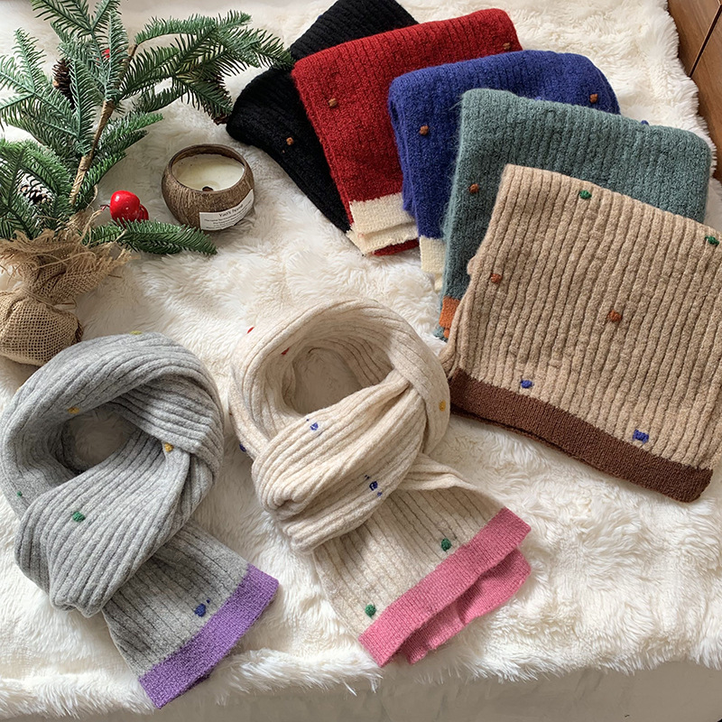 Bufandas de invierno de alta calidad otoño y invierno de color frijoles caliente y antifrío collar de color combinación chal