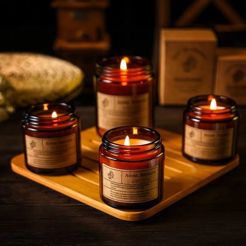 Coffee-colored aromatherapy candle, non-smoky incense for bedroom, soothing niche, high-end romantic home decoration, souvenir gift